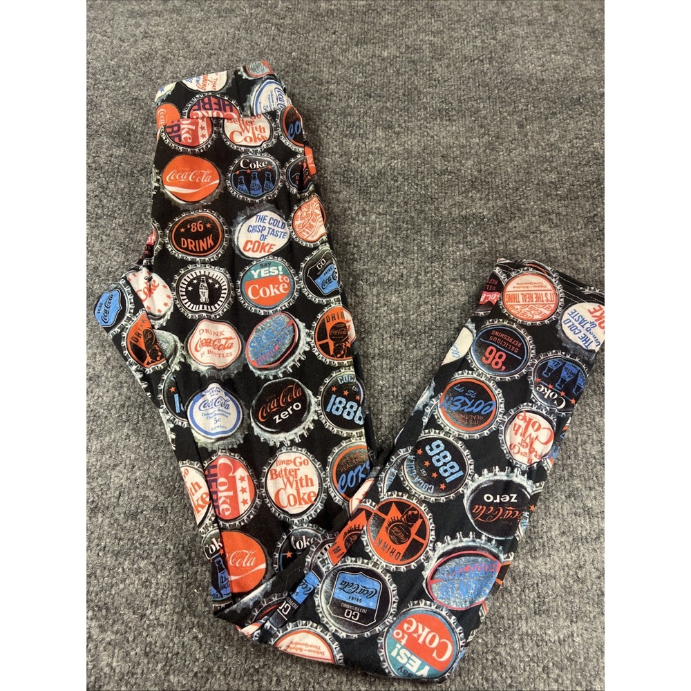 2014 Official Coca-Cola All-Over Bottle Cap Print Leggings Women's Size Small/OS